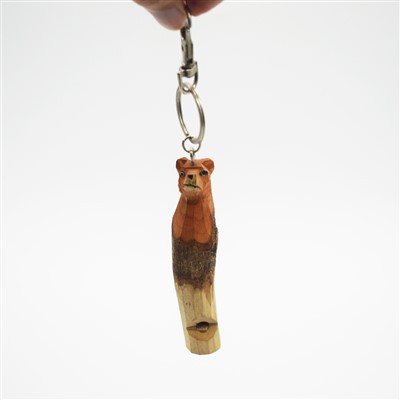 Wooden Carved Whistle Keychain