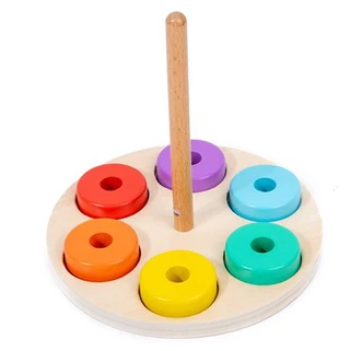 Wooden Rainbow Stacking Rings
